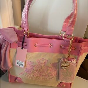 Juicy Couture Classic Scottie Dog tote daydreamer - Pink/Sandstone